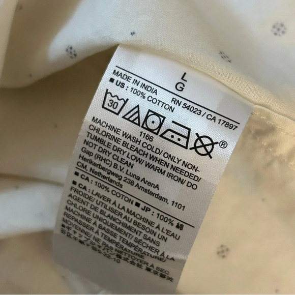 ❤️ Banana Republic Cream Button-Down Shirt Size L - Picture 6 of 11